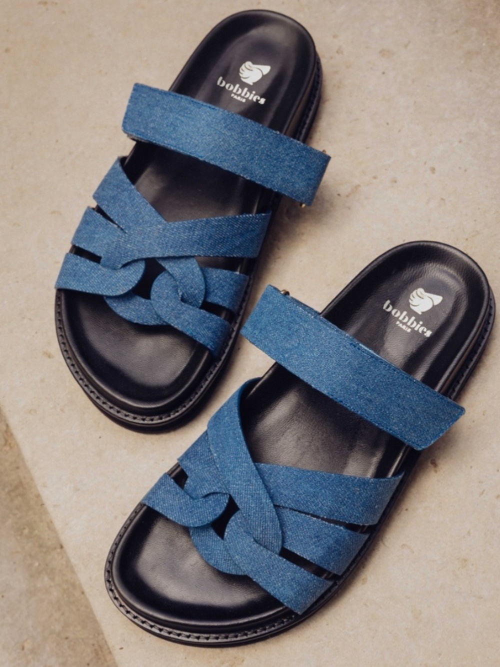 Bobbies Atlas Sandal in Stone Denim 38
